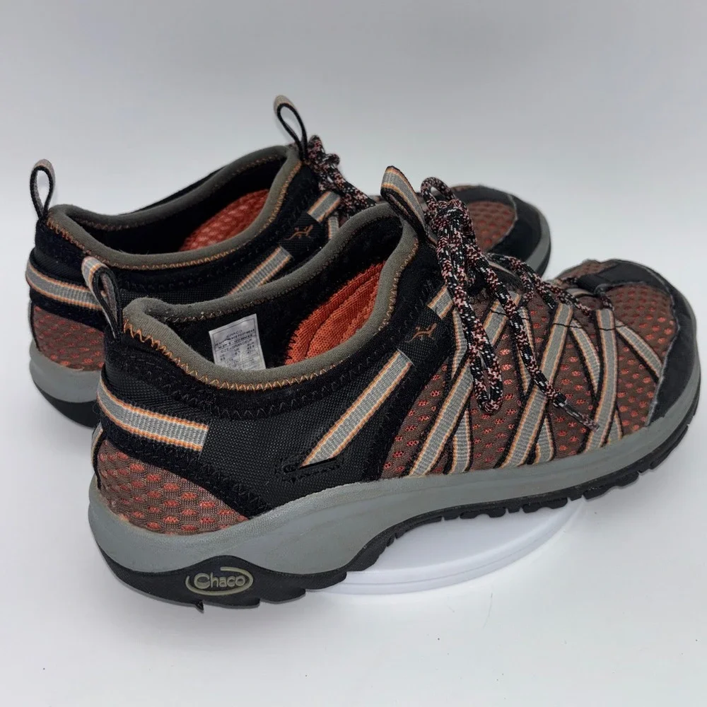CHACO Outcross‎ Evo 2 Water Shoe Mens Black Orange Hiking Camping Lace Up 9.5